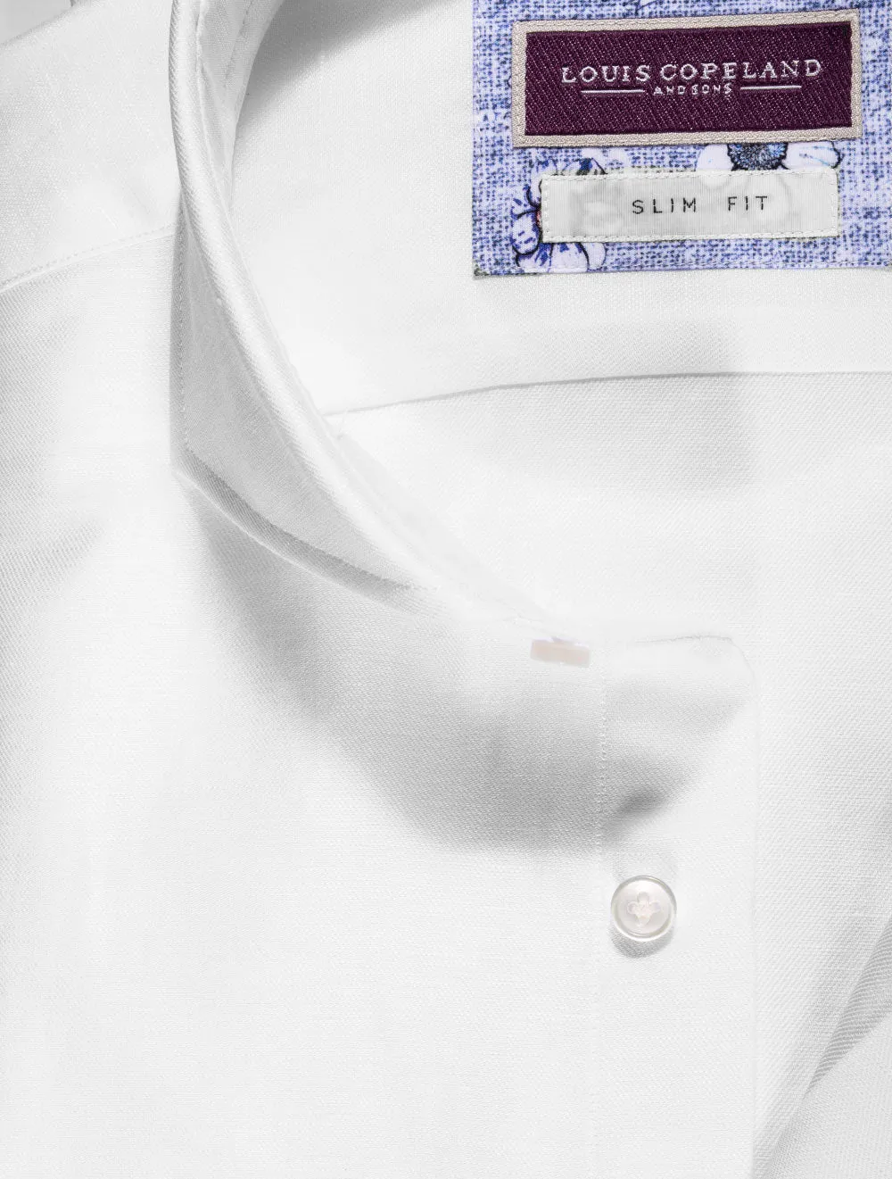 Nile Cotton Linen Mix Slim Fit Shirt White