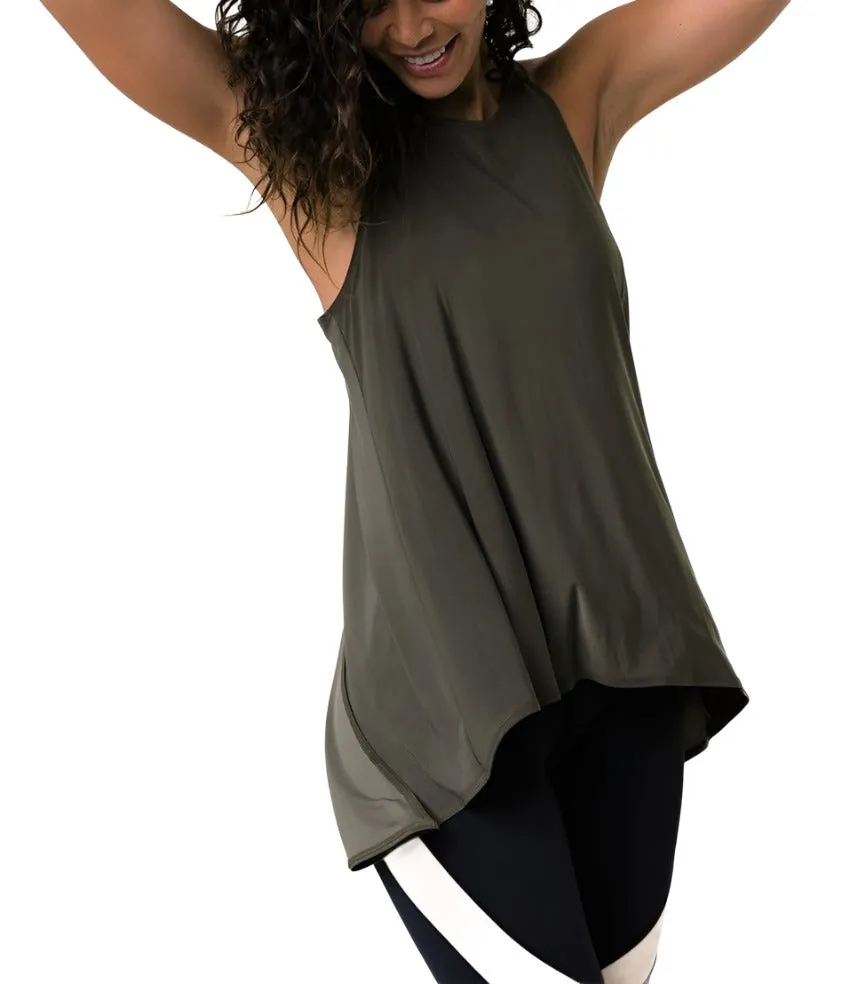 Onzie Hot Yoga 3109 Tie Back Tank S-M-L Sepia