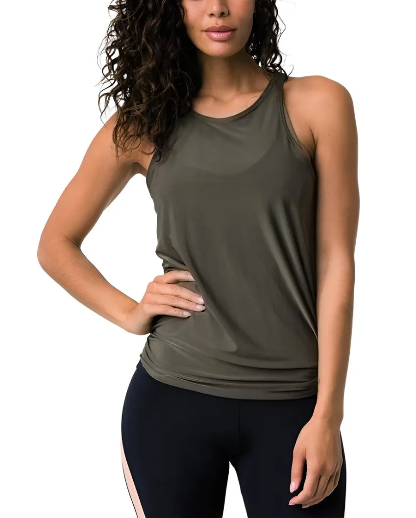 Onzie Hot Yoga 3109 Tie Back Tank S-M-L Sepia