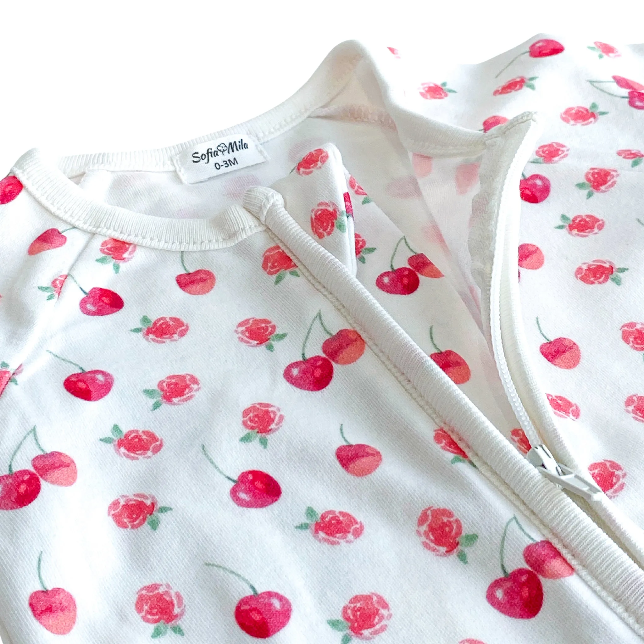 Organic Cotton Convertible Pajama Cherry with Raspberries