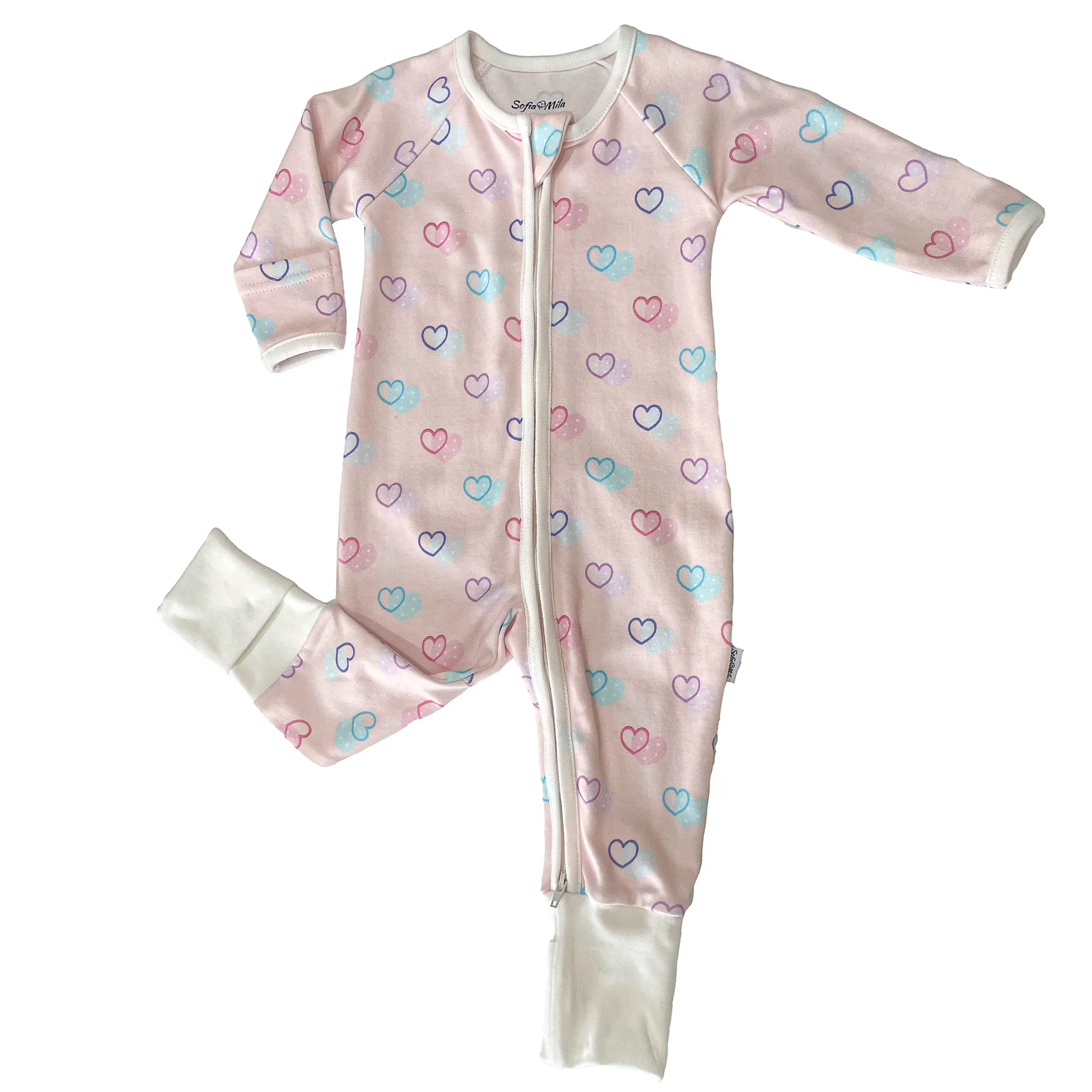 Organic Cotton Convertible Pajama Mixed Hearts