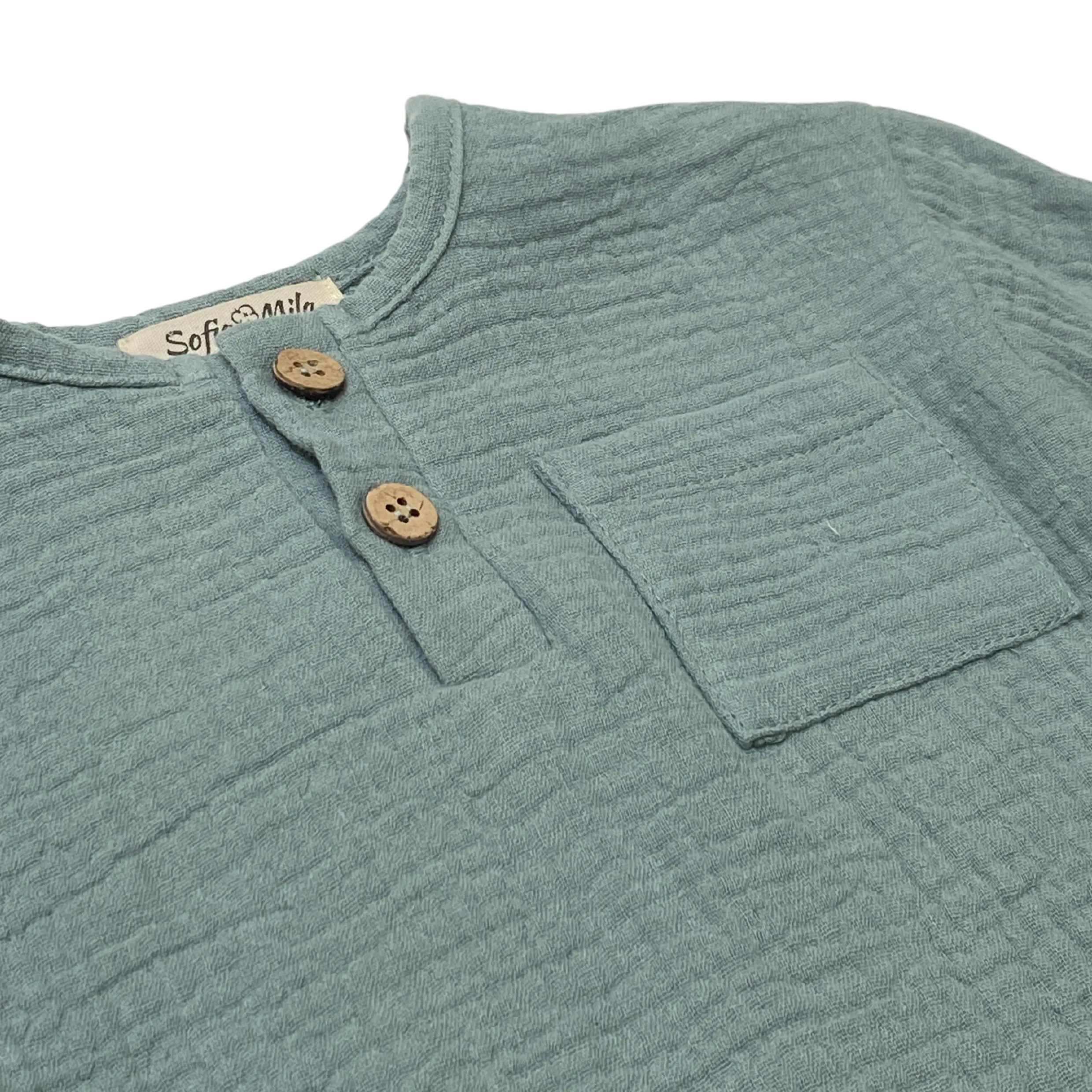 Organic Cotton Muslin Long Sleeve Top and Bottom Set