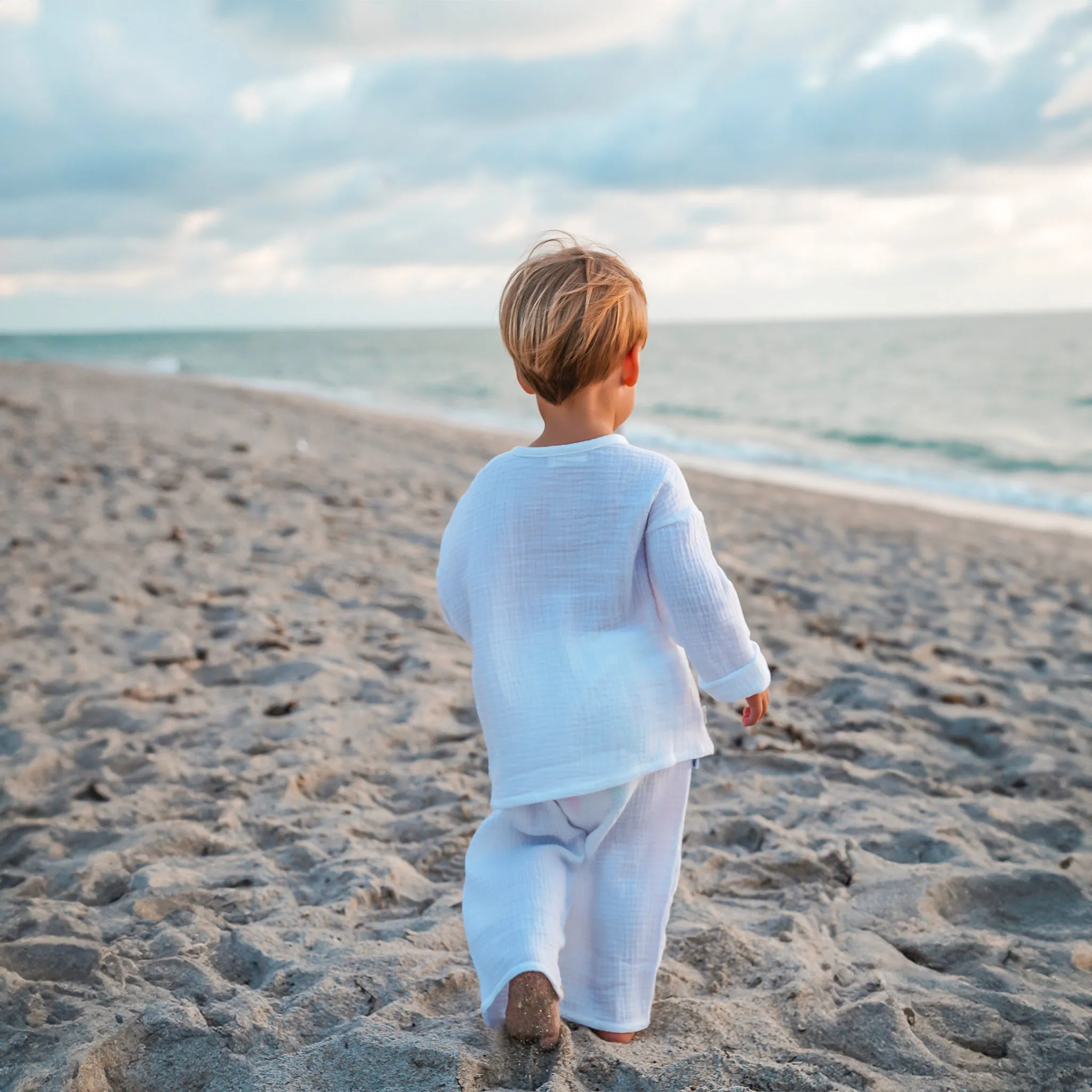 Organic Cotton Muslin Long Sleeve Top and Bottom Set