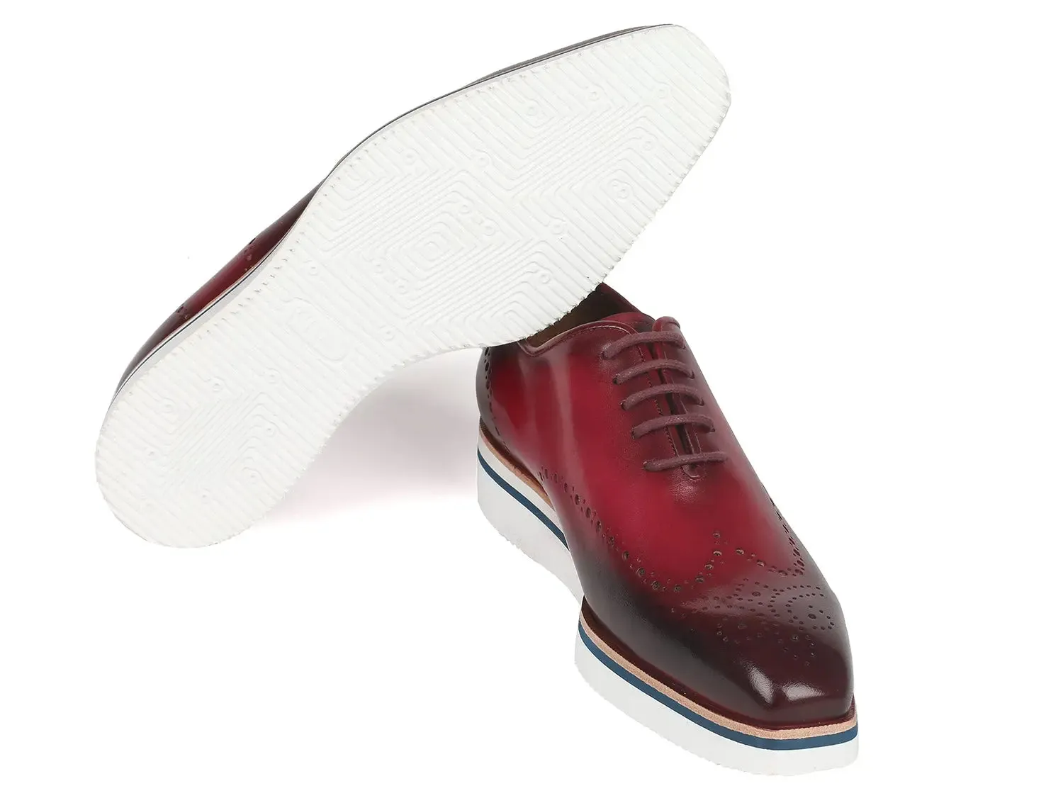 Paul Parkman Shoes Paul Parkman Men's Smart Casual Wingtip Oxfords in Bordeaux