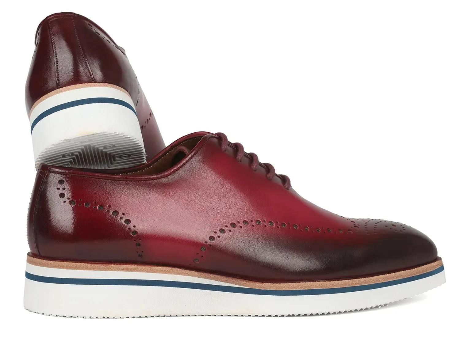 Paul Parkman Shoes Paul Parkman Men's Smart Casual Wingtip Oxfords in Bordeaux