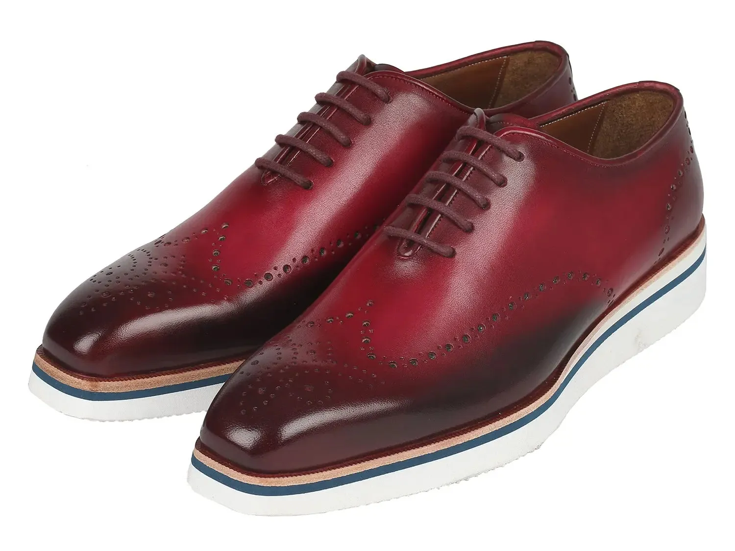 Paul Parkman Shoes Paul Parkman Men's Smart Casual Wingtip Oxfords in Bordeaux