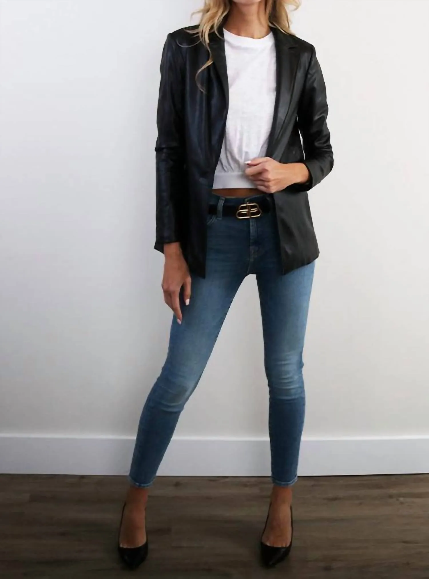 Perry St Vegan Blazer In Black