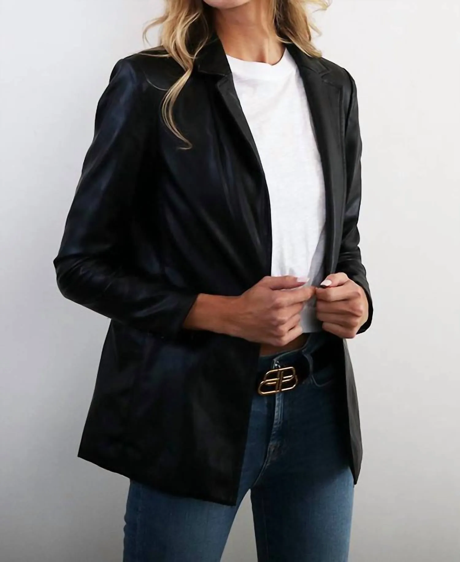 Perry St Vegan Blazer In Black
