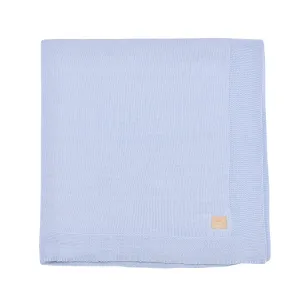 Petit Sweeny | Boys Blue Organic Cotton Blanket Babykids_Bebe-Sweeny