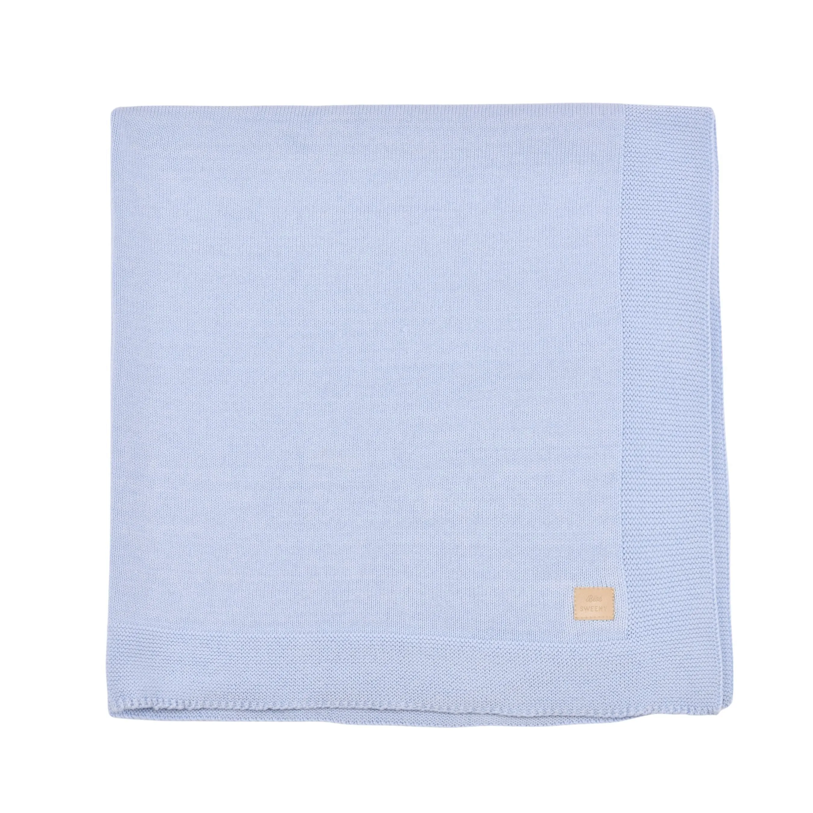 Petit Sweeny | Boys Blue Organic Cotton Blanket Babykids_Bebe-Sweeny