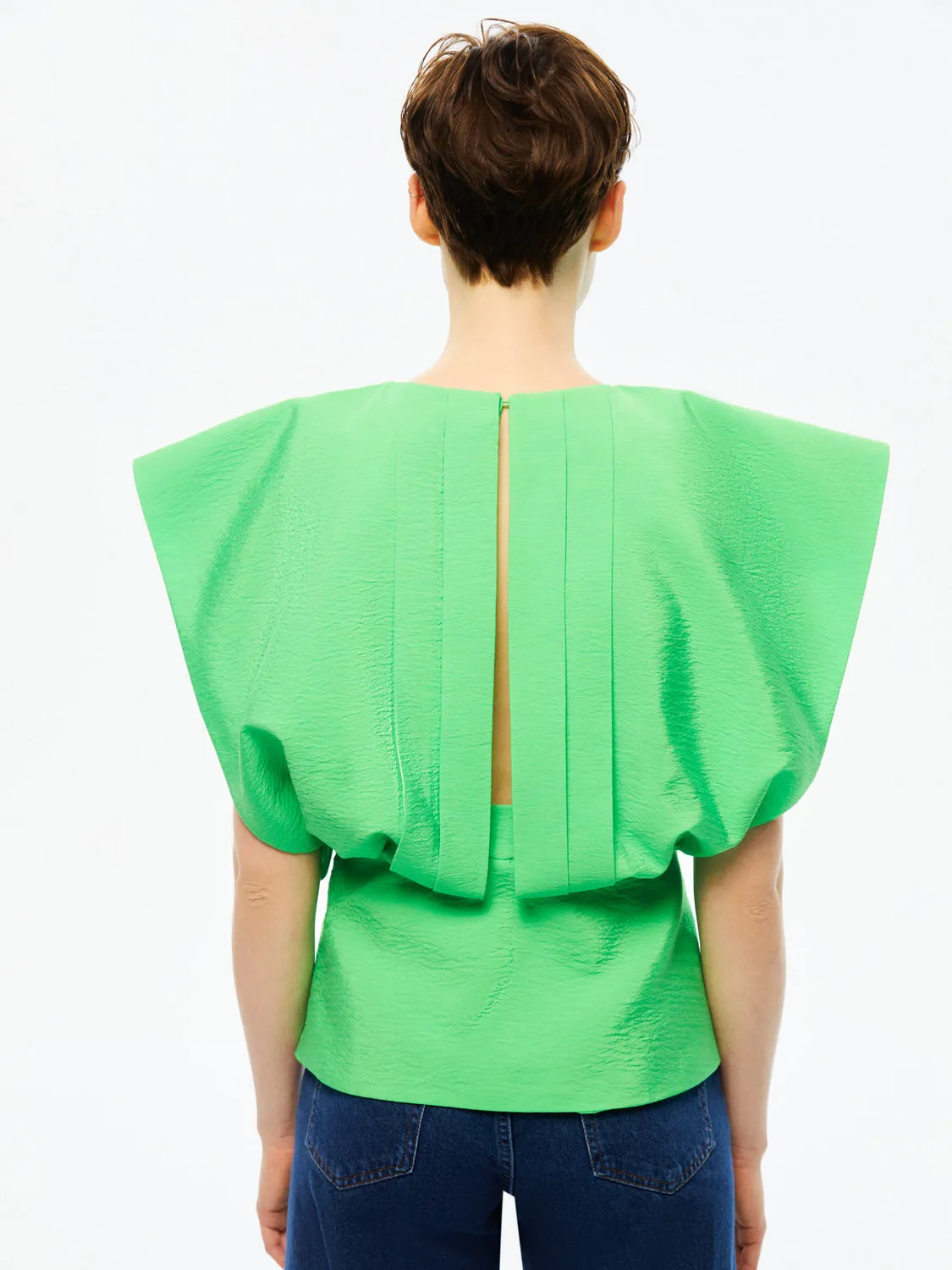 Pleated Green Top