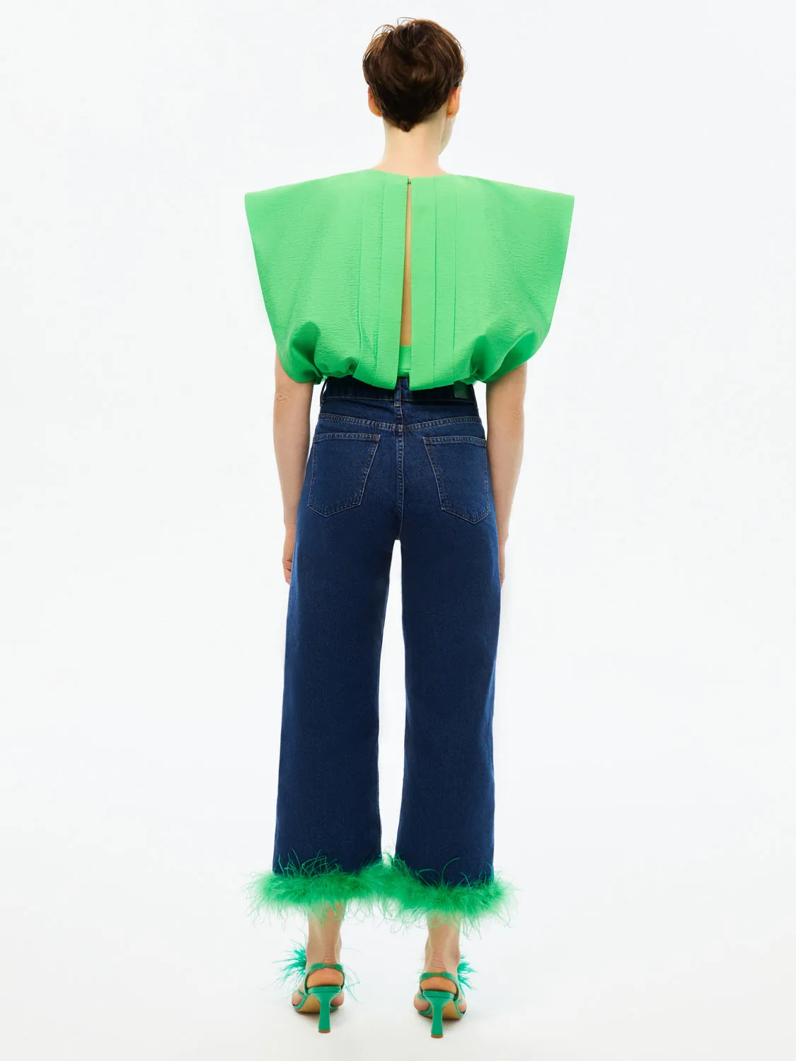 Pleated Green Top