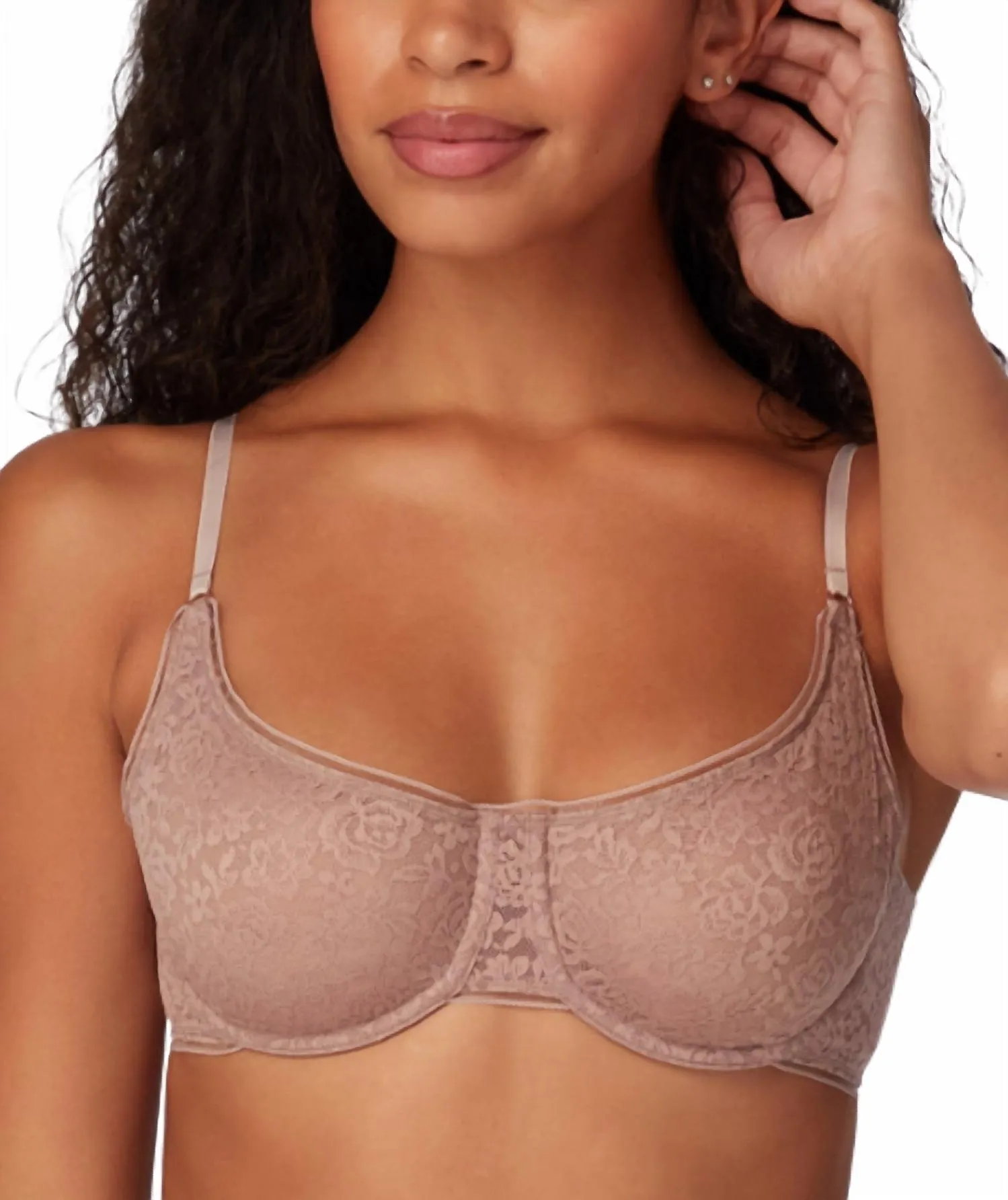 Pure Comfort Stretch Lace Demi Underwire In Iced Mocha