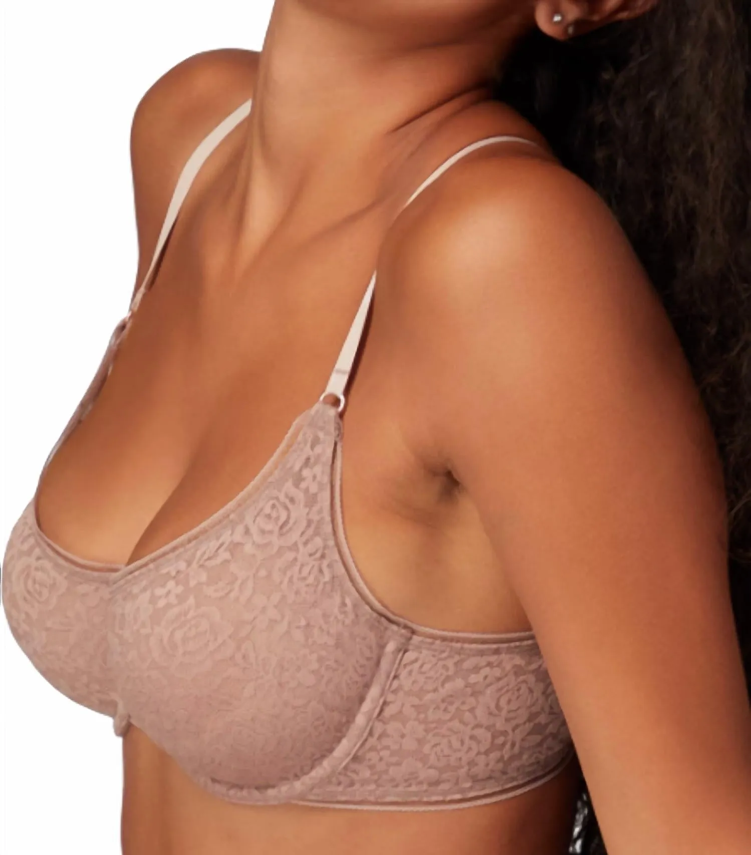 Pure Comfort Stretch Lace Demi Underwire In Iced Mocha