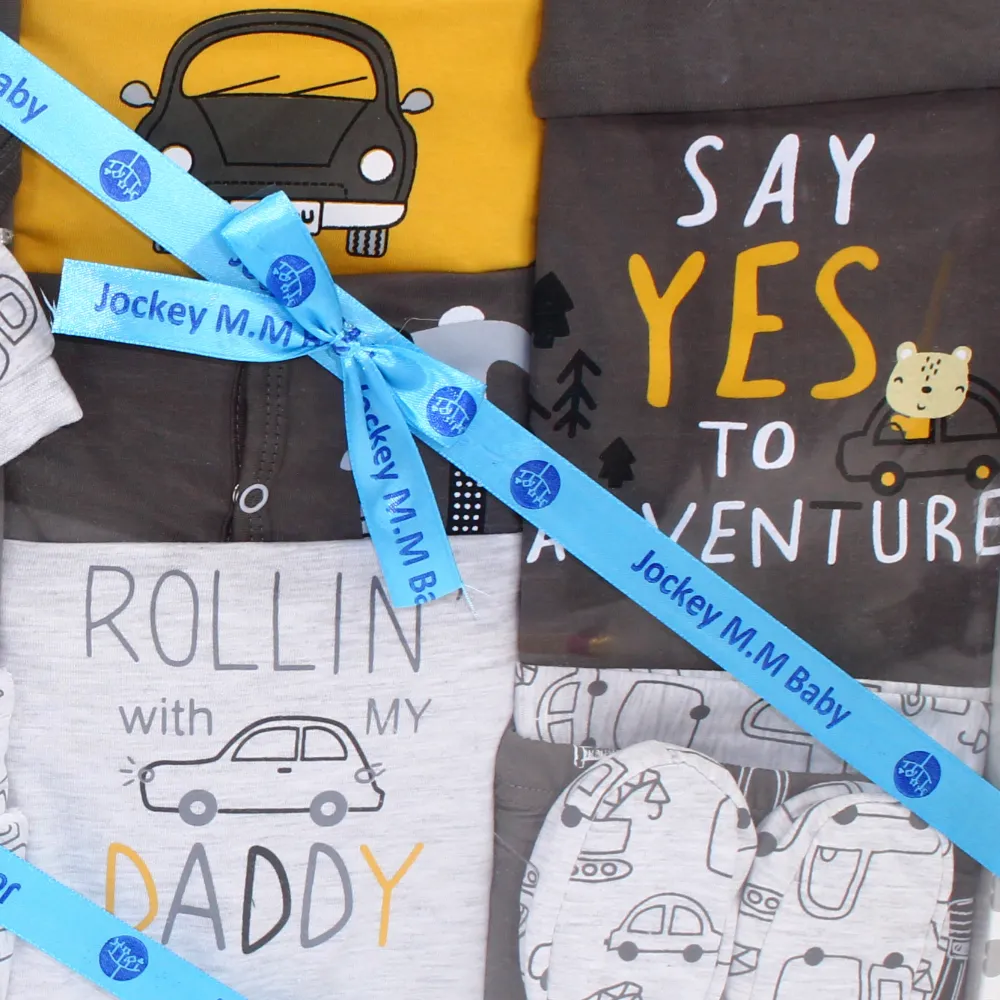 "Rollin' with my Daddy" Baby Boys' Cotton Gift Box - 20 Pcs (0-3m)