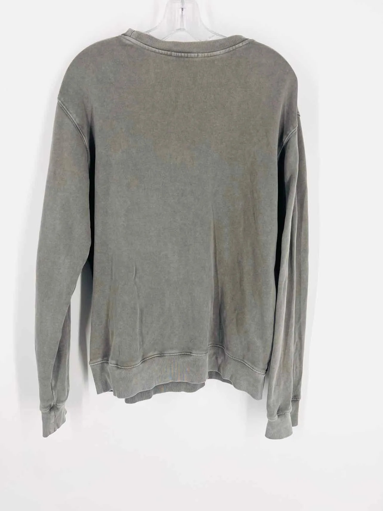 Refined Canvas Size L Gray/Orange Screen Print Tops Top-Long Sleeve