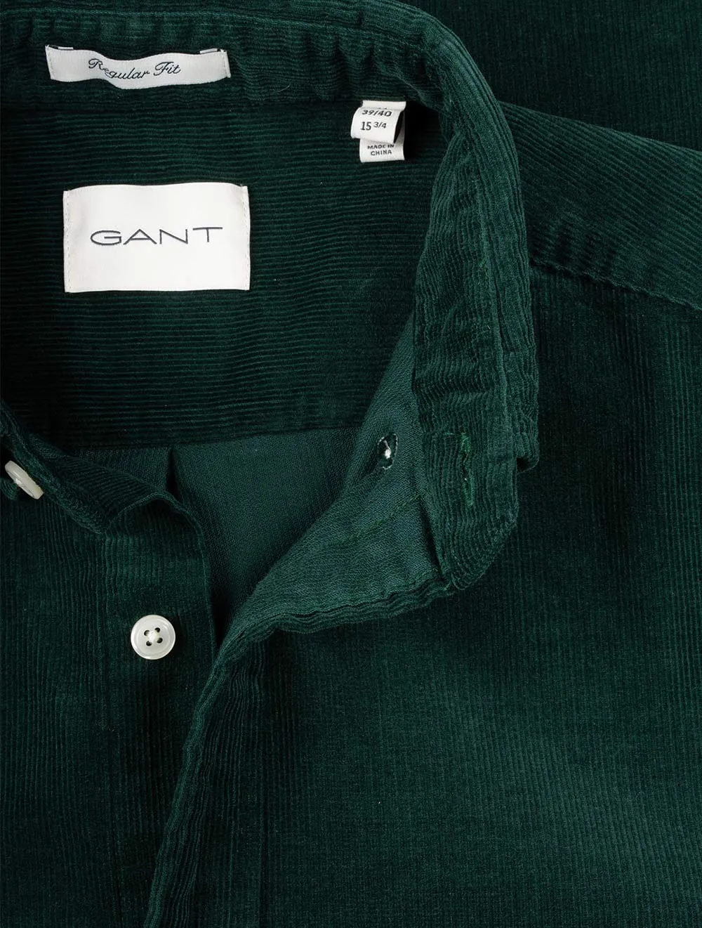 Regular Corduroy Shirt Tartan Green