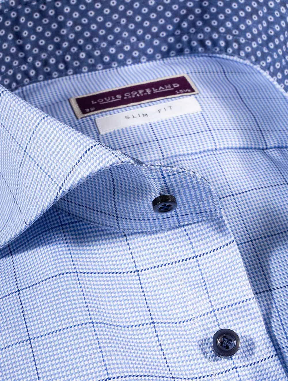 Ronaldinho Check Shirt Slim Fit Blue