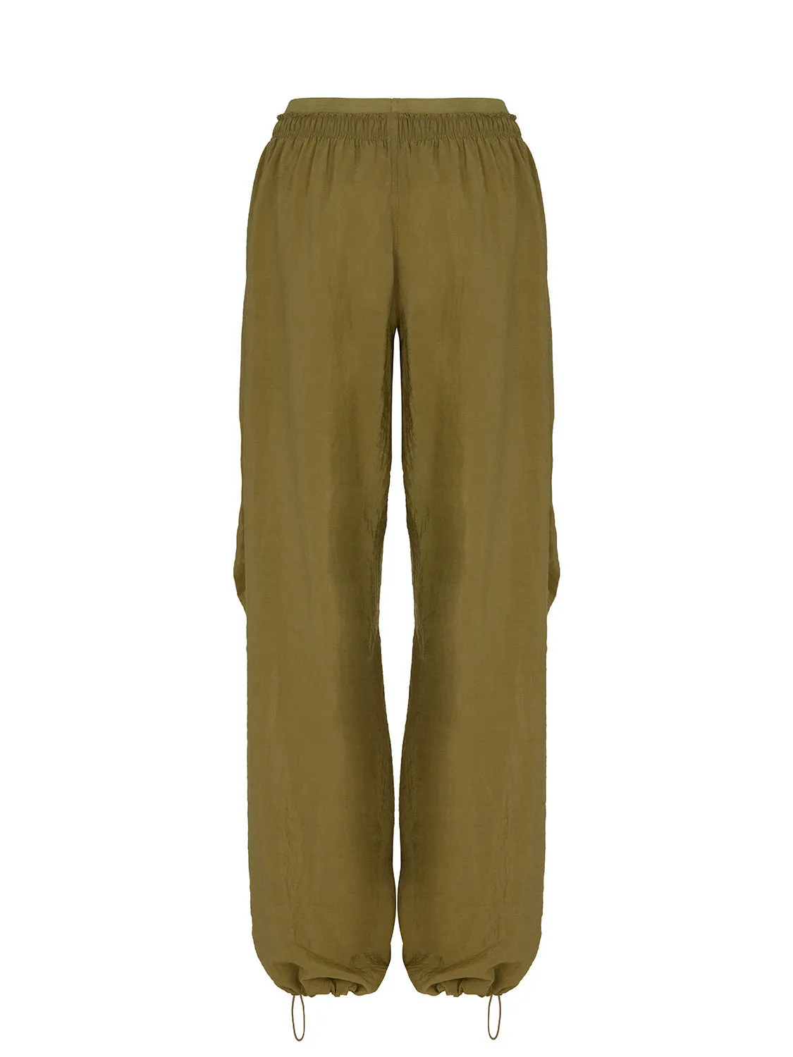 Ruched Wide-Leg Pants