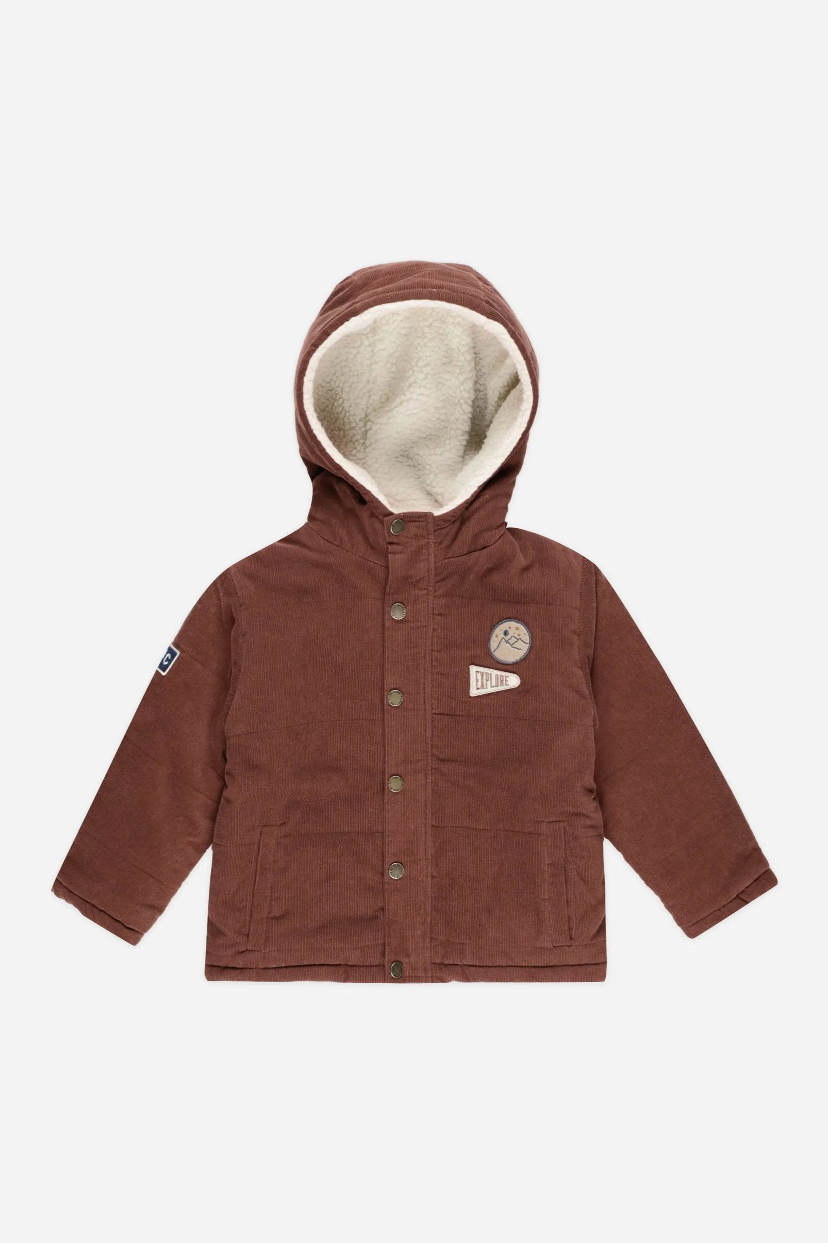 Rylee   Cru Babykids Cord Puffer Jacket | Brick