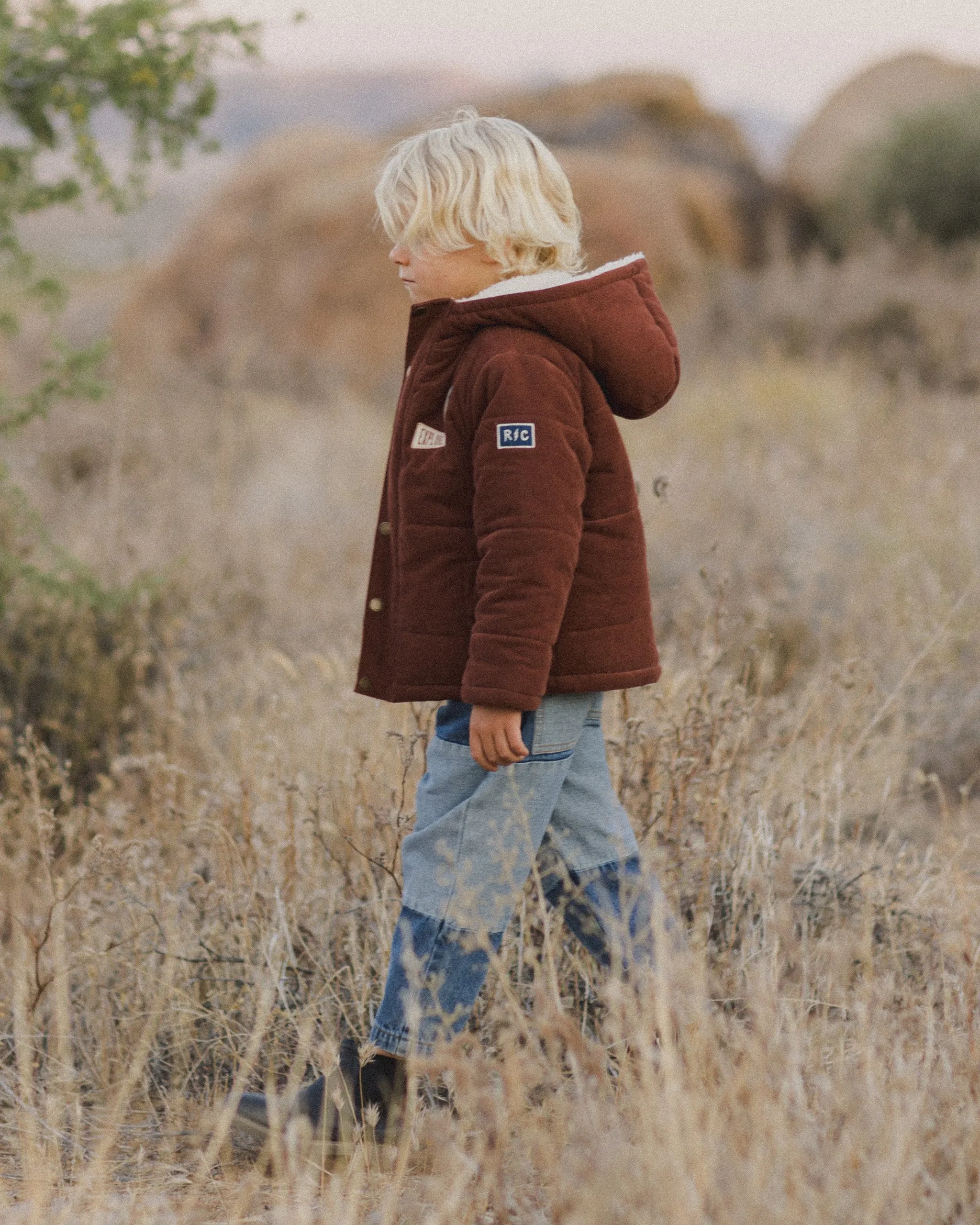 Rylee   Cru Babykids Cord Puffer Jacket | Brick