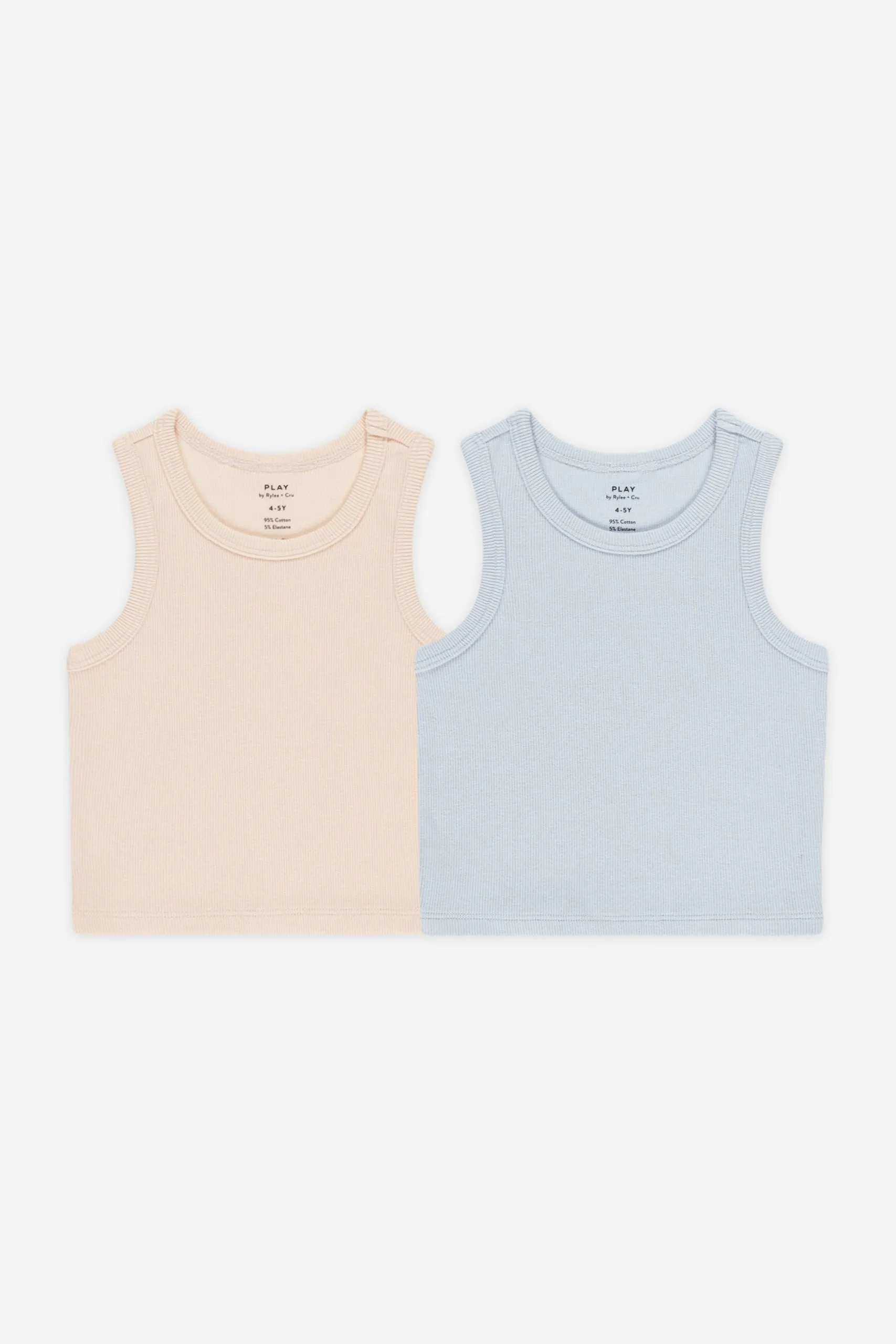 Rylee   Cru Babykids Ribbed Tank Set | Shell/ Light Blue