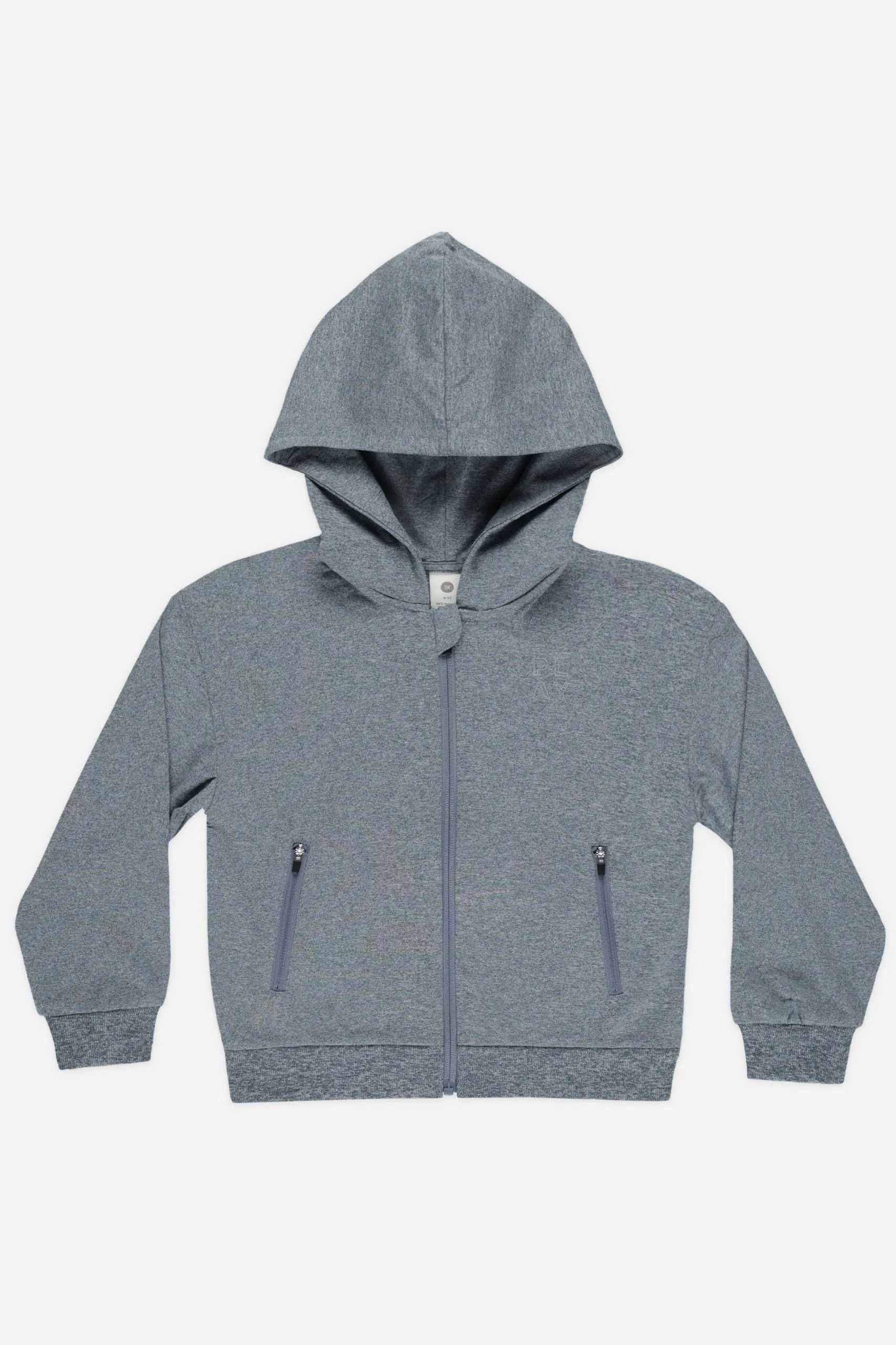 Rylee   Cru Babykids Zip-Up tech Hoodie | Heathered Indigo