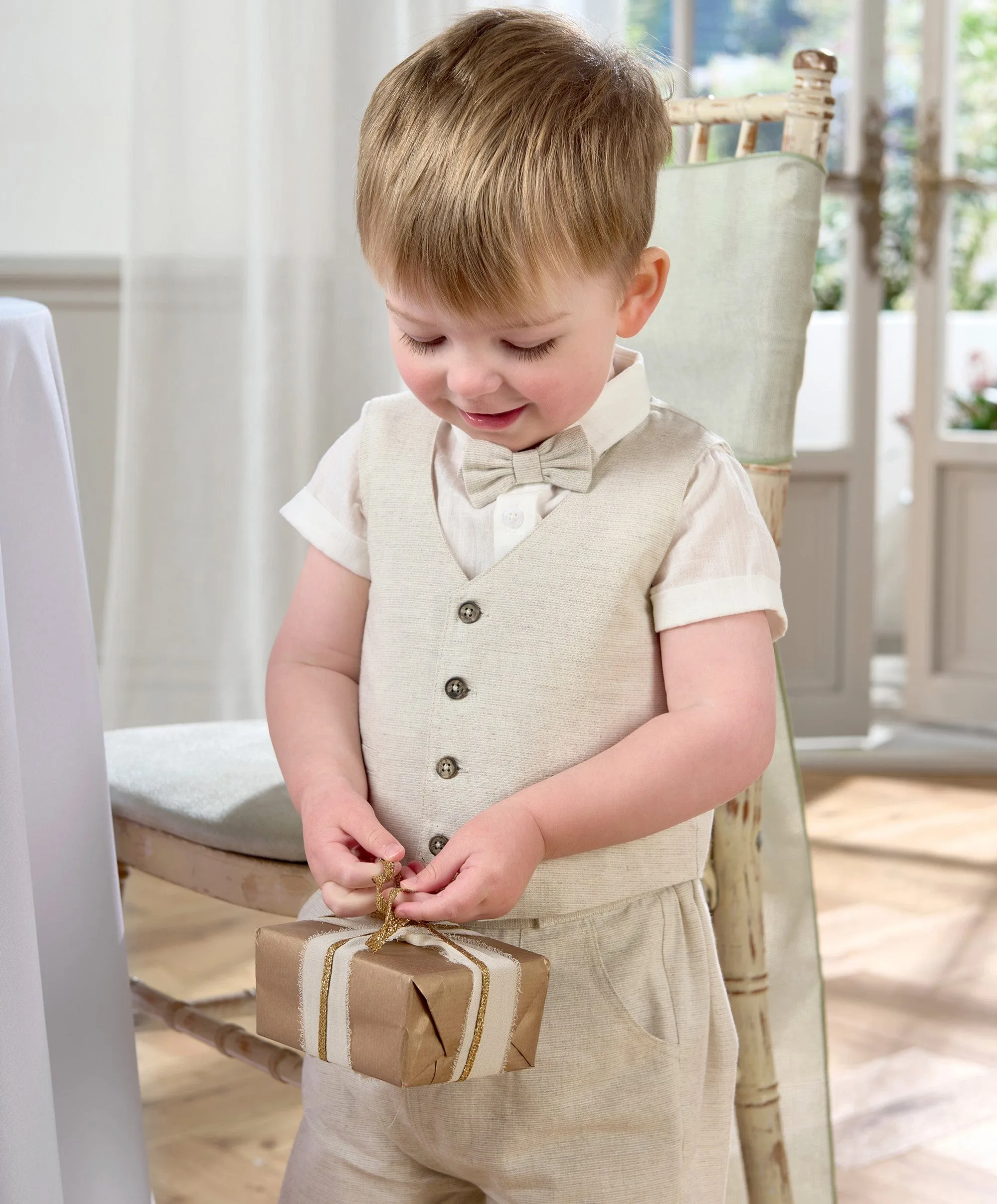 Shirt, Waistcoat, Trousers & Bow Tie Set (4 Pieces) Babykids Mamas & Papas