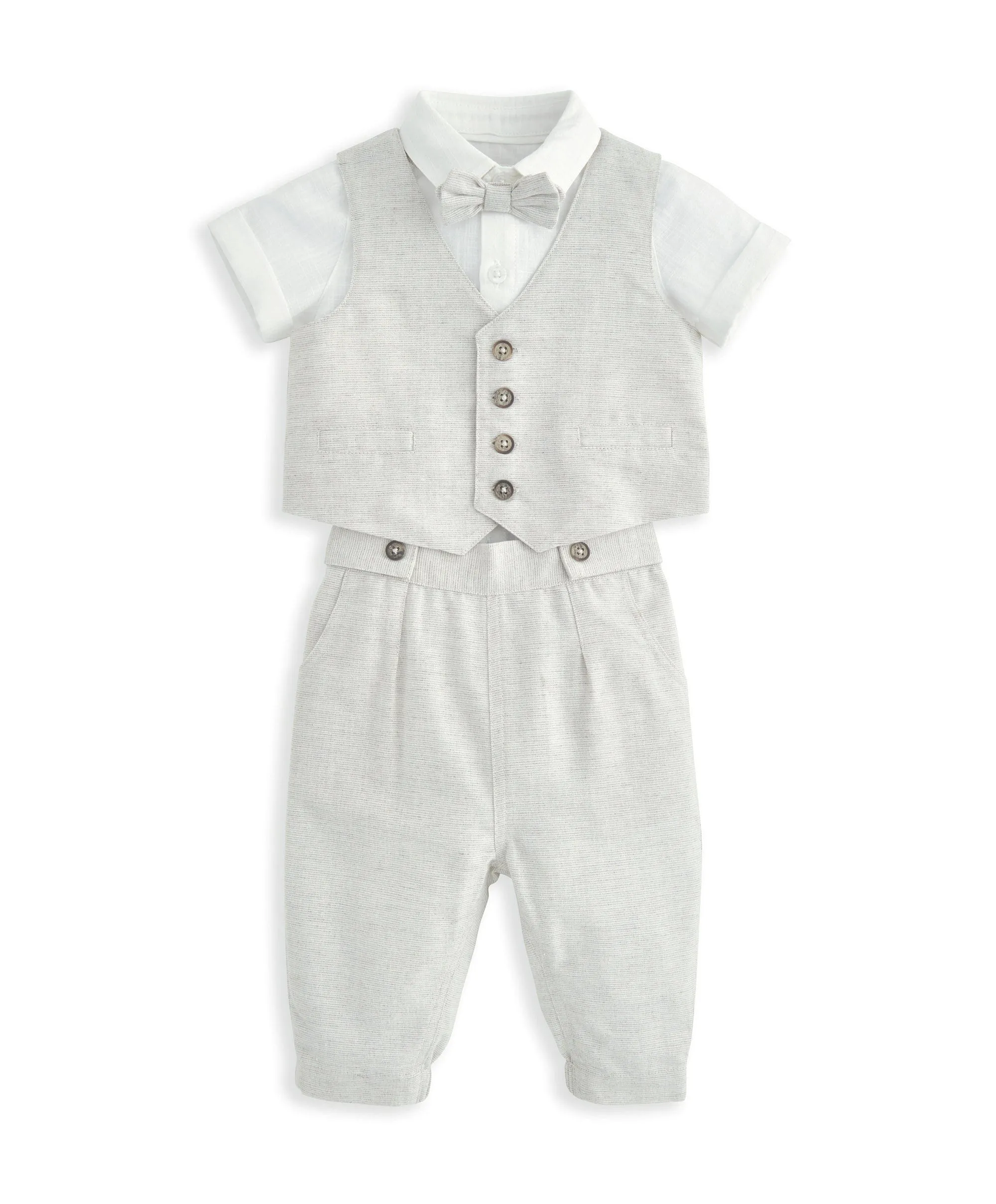Shirt, Waistcoat, Trousers & Bow Tie Set (4 Pieces) Babykids Mamas & Papas