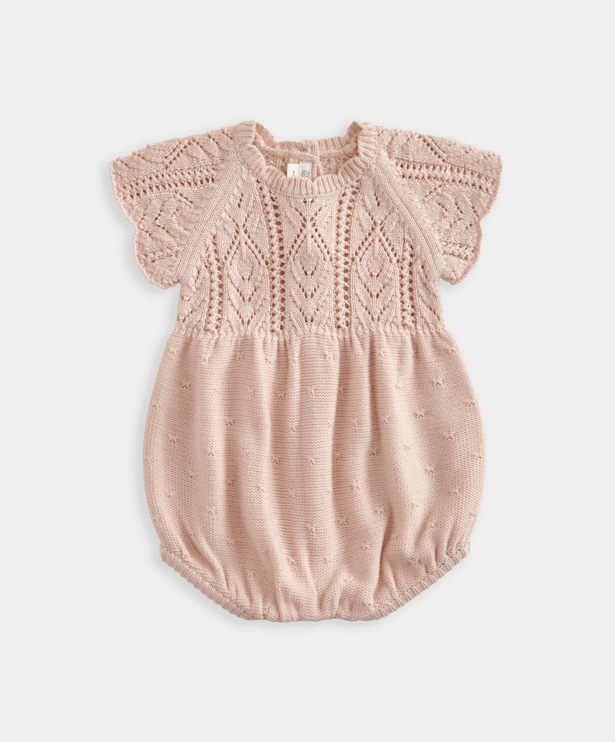 Short Sleeve Knit Romper - Pink Babykids Mamas & Papas