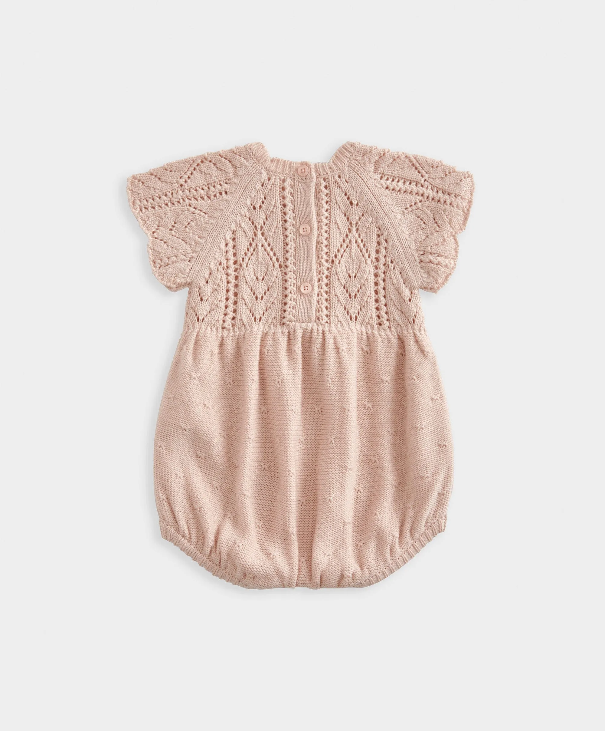 Short Sleeve Knit Romper - Pink Babykids Mamas & Papas