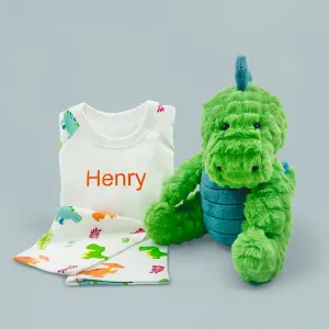 Steiff Spott Stegosaurus with Personalised Dinosaur Pyjamas