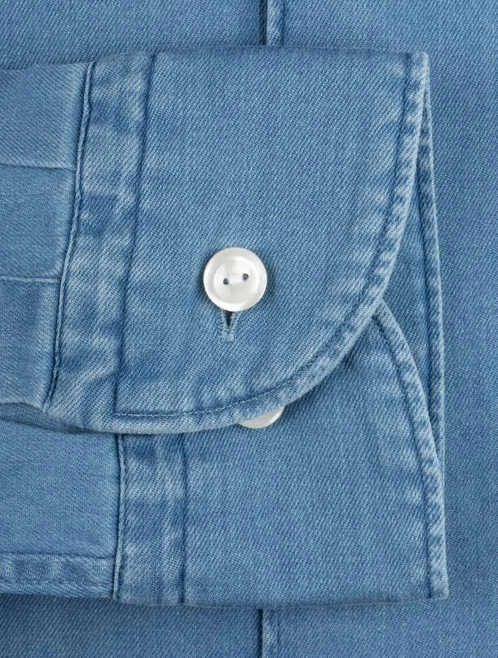 Stretch Cotton Slim Fit Shirt Denim