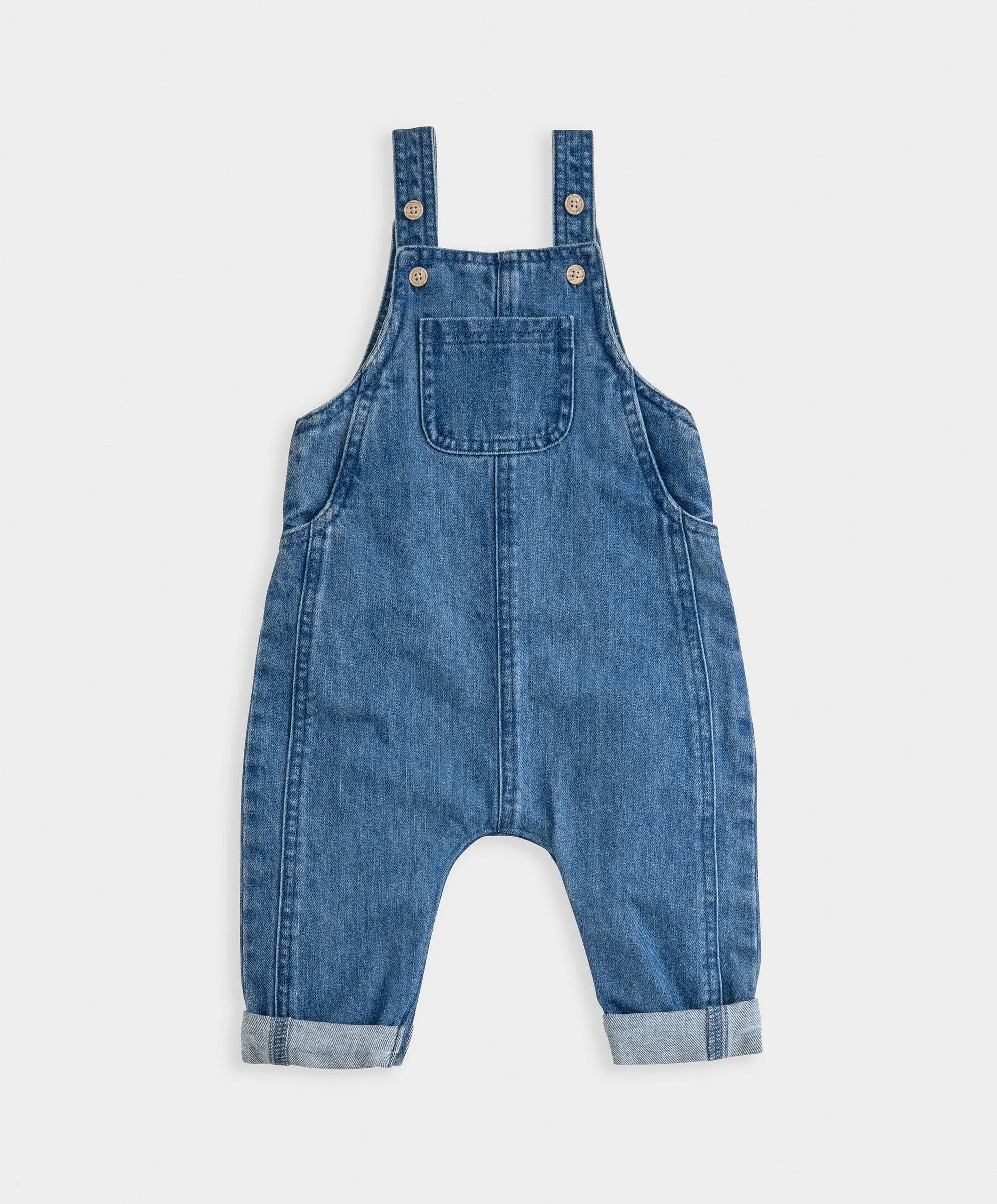 Striped T-Shirt & Denim Dungaree Set