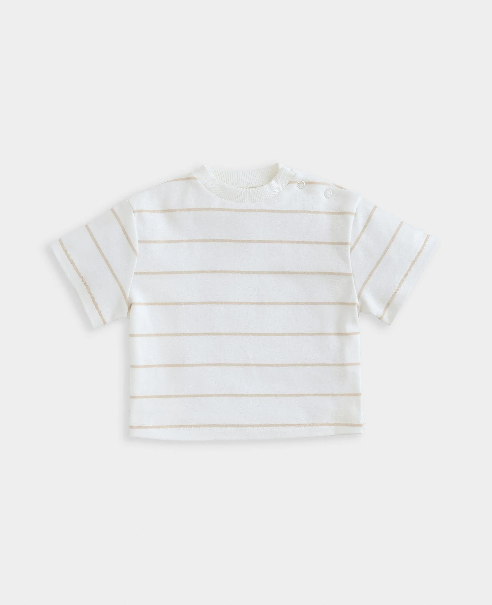 Striped T-Shirt & Denim Dungaree Set