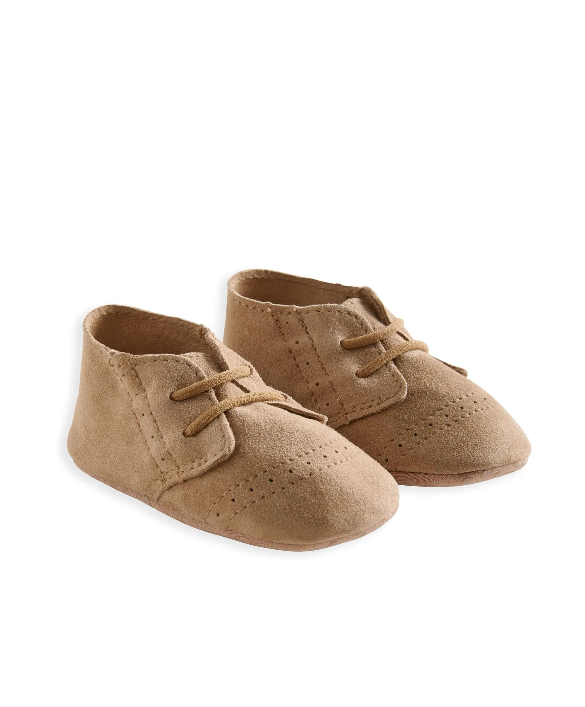Suede Pram Shoes - Tan Babykids Mamas & Papas