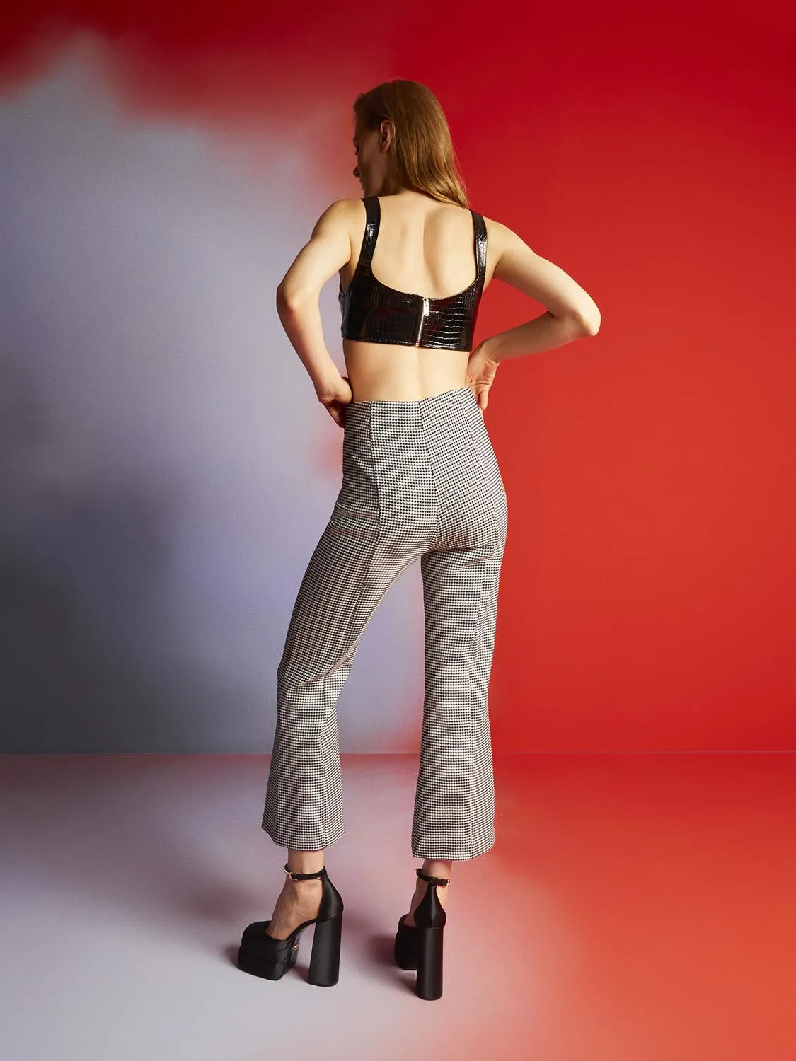 Sweetheart Neckline Pleather Crop Top