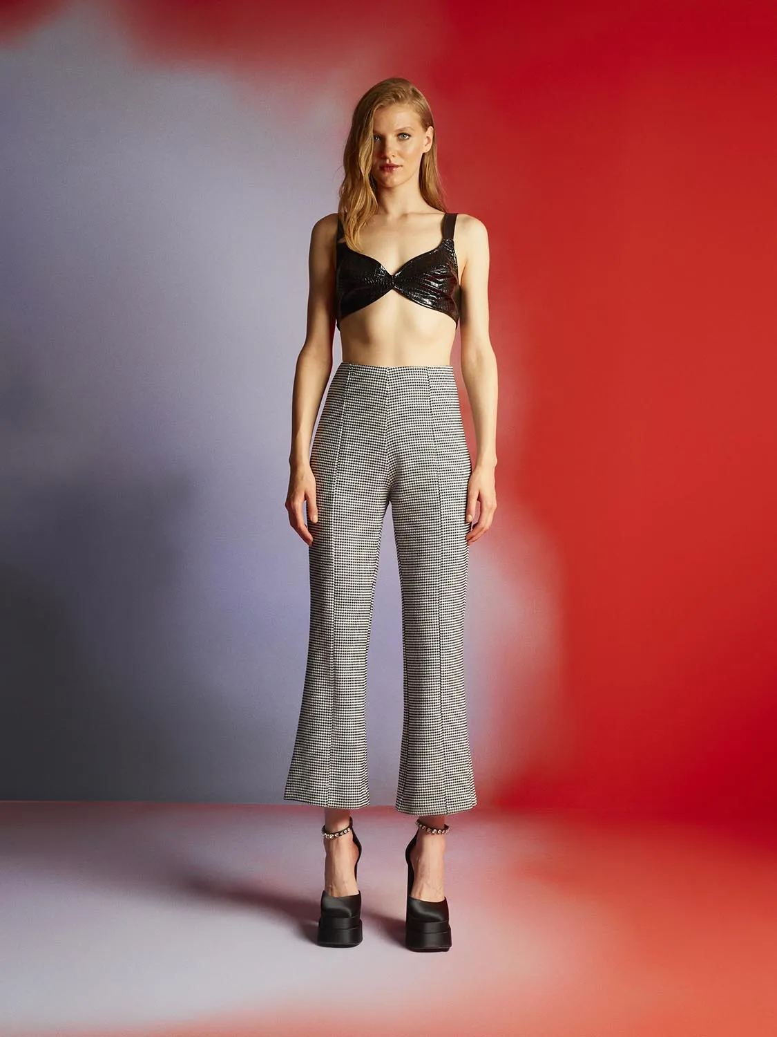 Sweetheart Neckline Pleather Crop Top