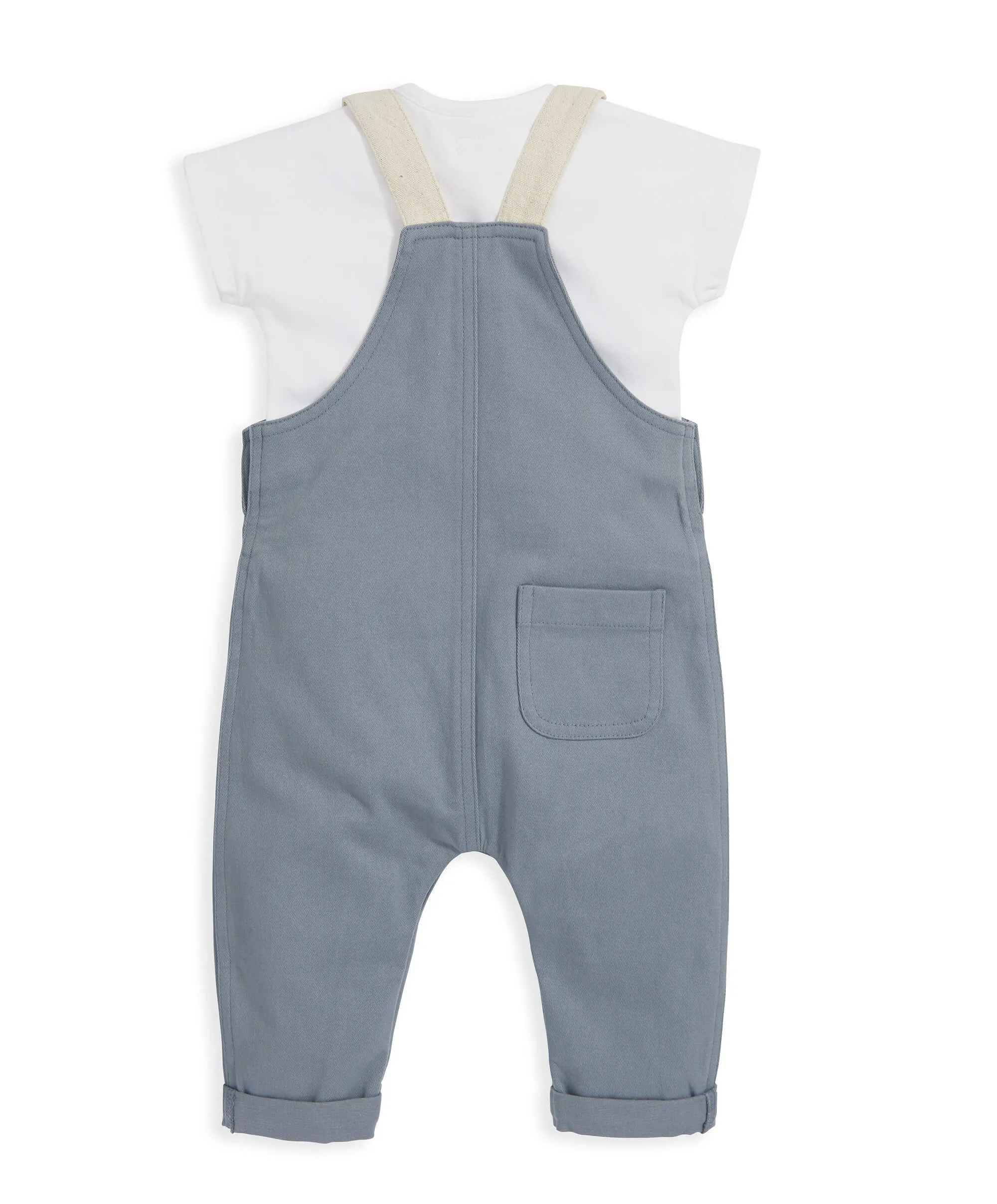 T-Shirt & Dungarees Outfit Set - Blue Babykids Mamas & Papas