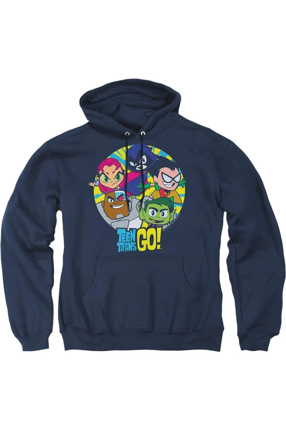 Teen Titans Go Go Go Group Adult Pull Over Hoodie / Hooded Sweatshirt