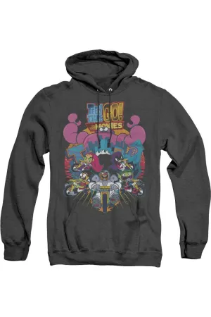 Teen Titans Go To The Movies Burst Through Adult Heather Hoodie / Hooded Sweatshirt