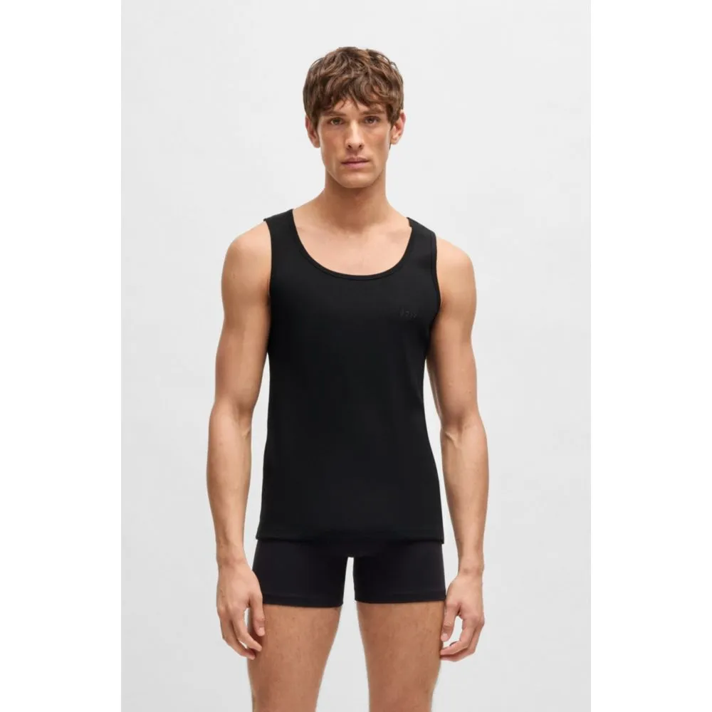 Three-pack of cotton tank tops with embroidered logos