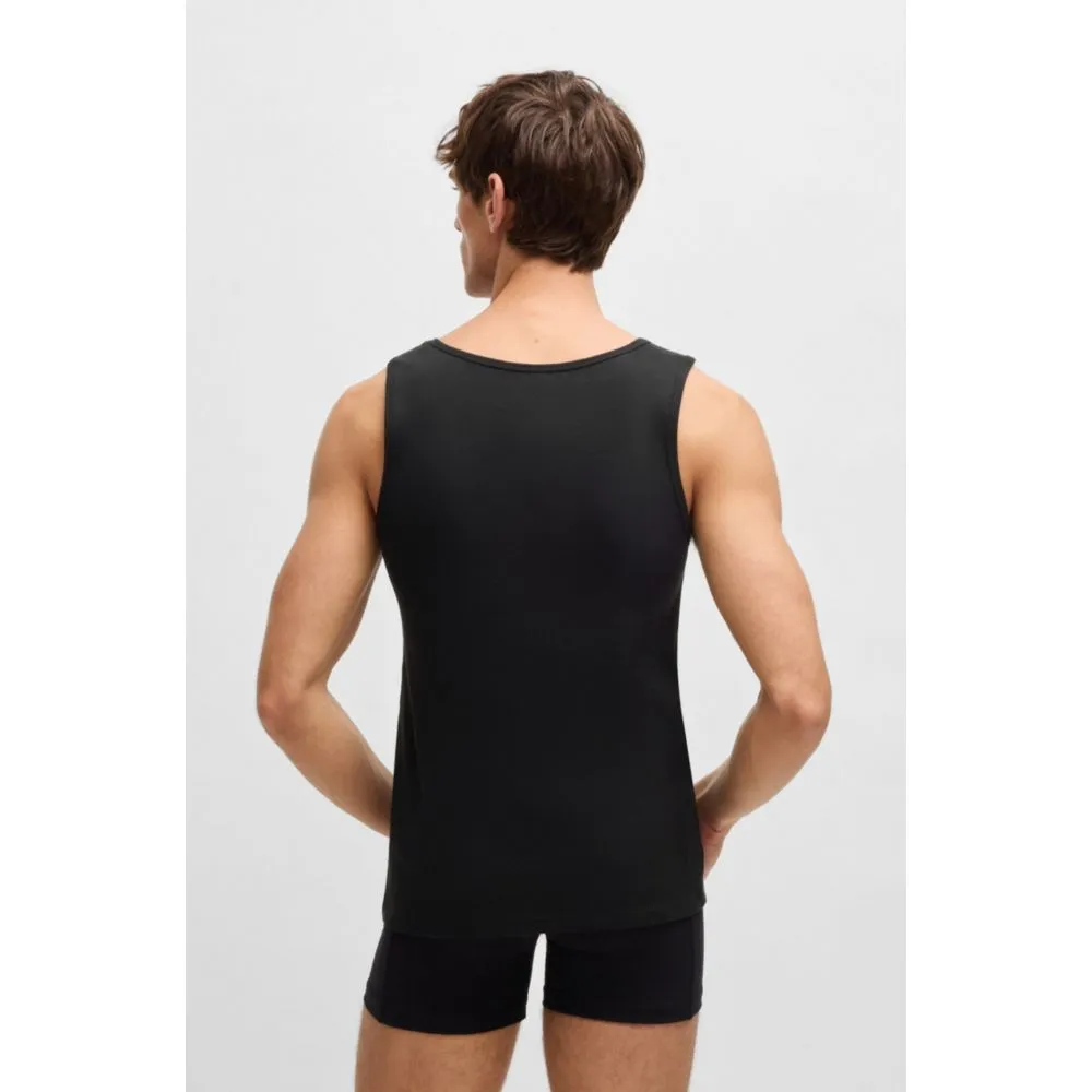 Three-pack of cotton tank tops with embroidered logos