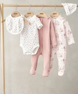 Watercolour Floral Set (5 Piece) - Ditsy Rose Print Babykids Mamas & Papas
