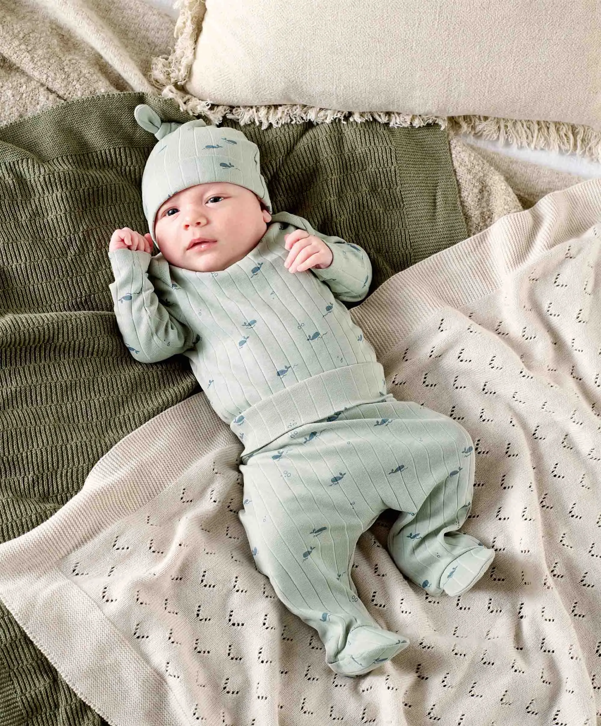 Whale Outfit Set (3 Piece) - Green Babykids Mamas & Papas