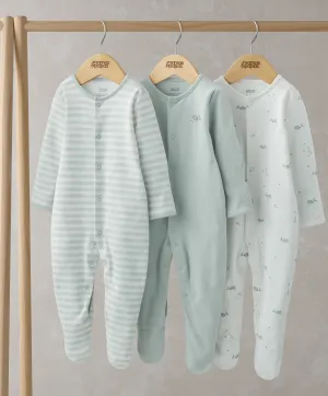 Whale Sleepsuits (Set of 3) Babykids Mamas & Papas