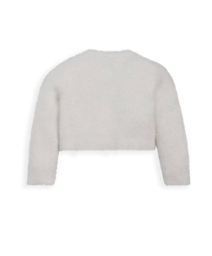 White Fluffy Cardigan Babykids Mamas & Papas