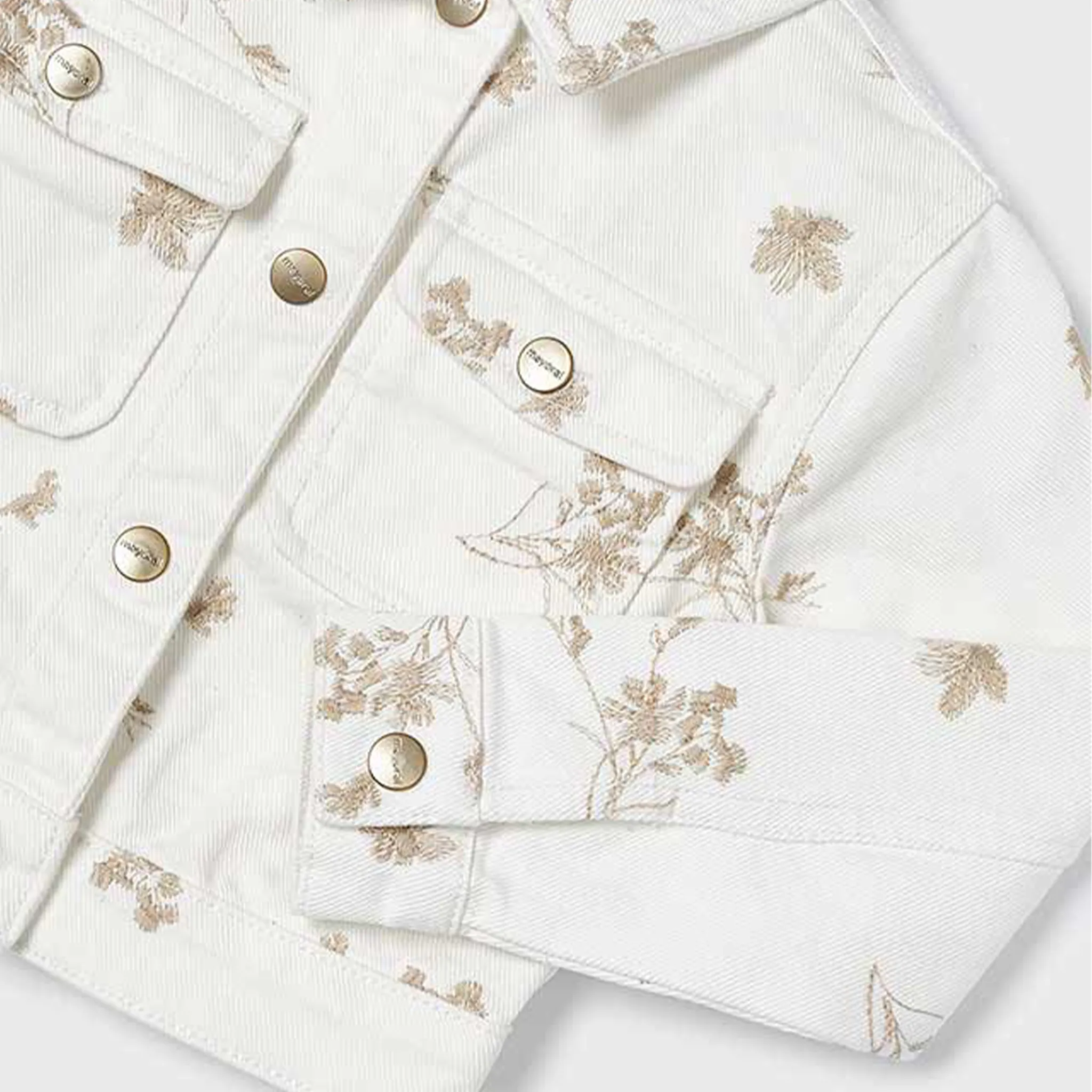 White Jacket With Brown Flowers