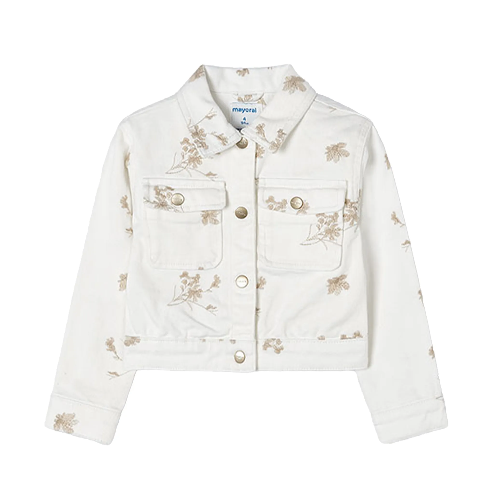 White Jacket With Brown Flowers