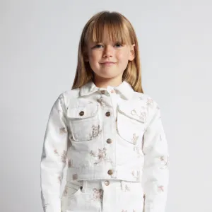 White Jacket With Brown Flowers